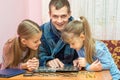 Pope shows children collection of coins and smiling looked into the frame Royalty Free Stock Photo