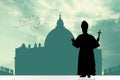 Pope silhouette Royalty Free Stock Photo