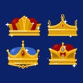 Pope tiara and king crown set of icons