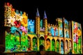 The Popes' Palace in Avignon, night show, France Royalty Free Stock Photo