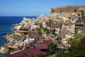 Popeye Village, also known as Sweethaven Village, is located in Anchor Bay. Triq Tal-Prajjet, Il-Mellieha, Malta. Royalty Free Stock Photo