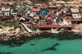 Popeye Village in Anchor Bay Divesite Malta Royalty Free Stock Photo