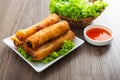 Popiah, deep fried spring rolls