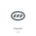 Popiah icon. Thin linear popiah outline icon isolated on white background from food collection. Line vector popiah sign, symbol