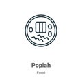 Popiah outline vector icon. Thin line black popiah icon, flat vector simple element illustration from editable food concept