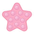 Popit a fashionable silicon pink star fidget toy. Addictive anti-stress star toy in pastel colors. Bubble sensory