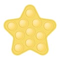 Popit a fashionable silicon yellow star fidget toy. Addictive anti-stress star toy in pastel colors. Bubble sensory