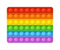 Popit fidget toy. Game of pop it for antistress. Push bubble for anti stress or anxiety. Trendy rainbow pattern for silicone of