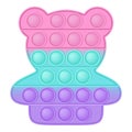 Popit figure bear a fashionable silicon toy for fidgets. Addictive anti stress toy in pastel colors. Bubble anxiety