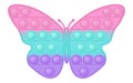 Popit figure butterfly a fashionable silicon toy for fidgets. Addictive anti stress toy in pastel colors. Bubble anxiety