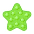 Popit figure star as a fashionable silicon toy for fidgets. Addictive anti stress toy in bright rainbow colors. Bubble