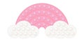 Popit pink rainbow on the clouds as a fashionable silicon fidget toys. Addictive antistress toy for fidget in pastel