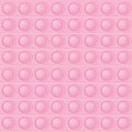 Popit pink seamless pattern as a fashionable silicon fidget toy. Addictive anti-stress toy in bright color. Bubble