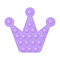 Popit purple crown a fashionable silicon toy for fidgets. Addictive anti-stress toy in pastel pink color. Bubble sensory