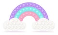 Popit rainbow on the clouds as a fashionable silicon fidget toys. Addictive antistress toy for fidget in pastel colors Royalty Free Stock Photo