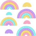 Popit rainbow pattern background as a fashionable silicon fidget toys. Addictive anti-stress toy in pastel colors Royalty Free Stock Photo