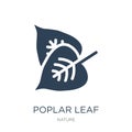 poplar leaf icon in trendy design style. poplar leaf icon isolated on white background. poplar leaf vector icon simple and modern