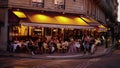 Poplular street cafes in the city of Paris - CITY OF PARIS, FRANCE - SEPTEMBER 4, 2023