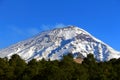 Snowy volcano near the city of  cholula, puebla, mexico II Royalty Free Stock Photo