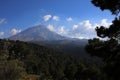 Popocatepetl Volcano Mexico bright blue sky Royalty Free Stock Photo