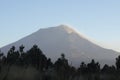 Popocatepetl Volcano Mexico bright blue sky Royalty Free Stock Photo