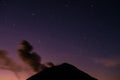 Popocatepetl volcano Mexico night stars smoke Royalty Free Stock Photo