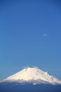 Snowy volcano Popocatepetl with blue sky in puebla V Royalty Free Stock Photo