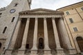 Popolo Tower and Church of Santa Maria sopra Minerva Royalty Free Stock Photo