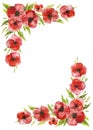 Floral frame with poppies