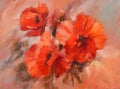 Poppies handmade painting Royalty Free Stock Photo