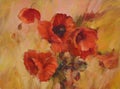 Poppies handmade painting