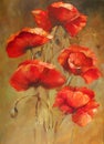Poppies handmade painting