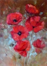 Poppies handmade painting