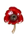 Poppy broach commemorating remembrance day. Royalty Free Stock Photo