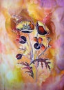 Poppy, cold batik Royalty Free Stock Photo
