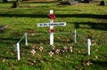Poppy Cross, Remembrance day display in Crediton, Devon November 2 2020 Royalty Free Stock Photo