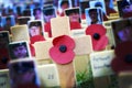 Poppy Cross, Remembrance day display Royalty Free Stock Photo