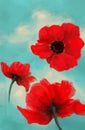 Poppy digital painting Royalty Free Stock Photo