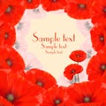 Poppy Floral Frame background Royalty Free Stock Photo