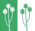 Poppy flower logo. Isolated Poppy flower leaf on white background