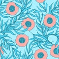 Poppy flower vector seamless pattern Royalty Free Stock Photo