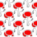 Poppy Flowers. Seamless Pattern Of Elegant Red Poppy Flowers Royalty Free Stock Photo