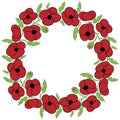 Poppy flowers wreath Royalty Free Stock Photo