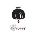 Poppy head and seeds vector illustration Royalty Free Stock Photo