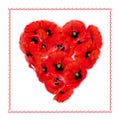 Poppy Heart Love Card.