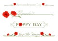 A set of poppy Remembrance Day themed divider lines