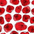 Poppy seamless pattern. Red poppies on white background. Can be uset for textile, wallpapers, prints and web design