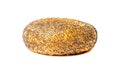 Poppy Seed Bagel Isolated, One Round Bread Bun, Poppyseed Wheat Bakery for Breakfast Royalty Free Stock Photo