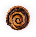 Poppy seed danish pastry roll top view Royalty Free Stock Photo