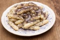 Warm sweet poppy seed noodles on a plate Royalty Free Stock Photo